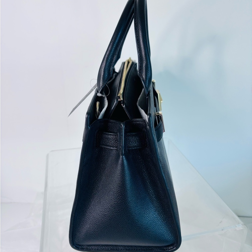 kate spade new york Deco Pebbled Leather Medium Satchel Black - Picture 4 of 15